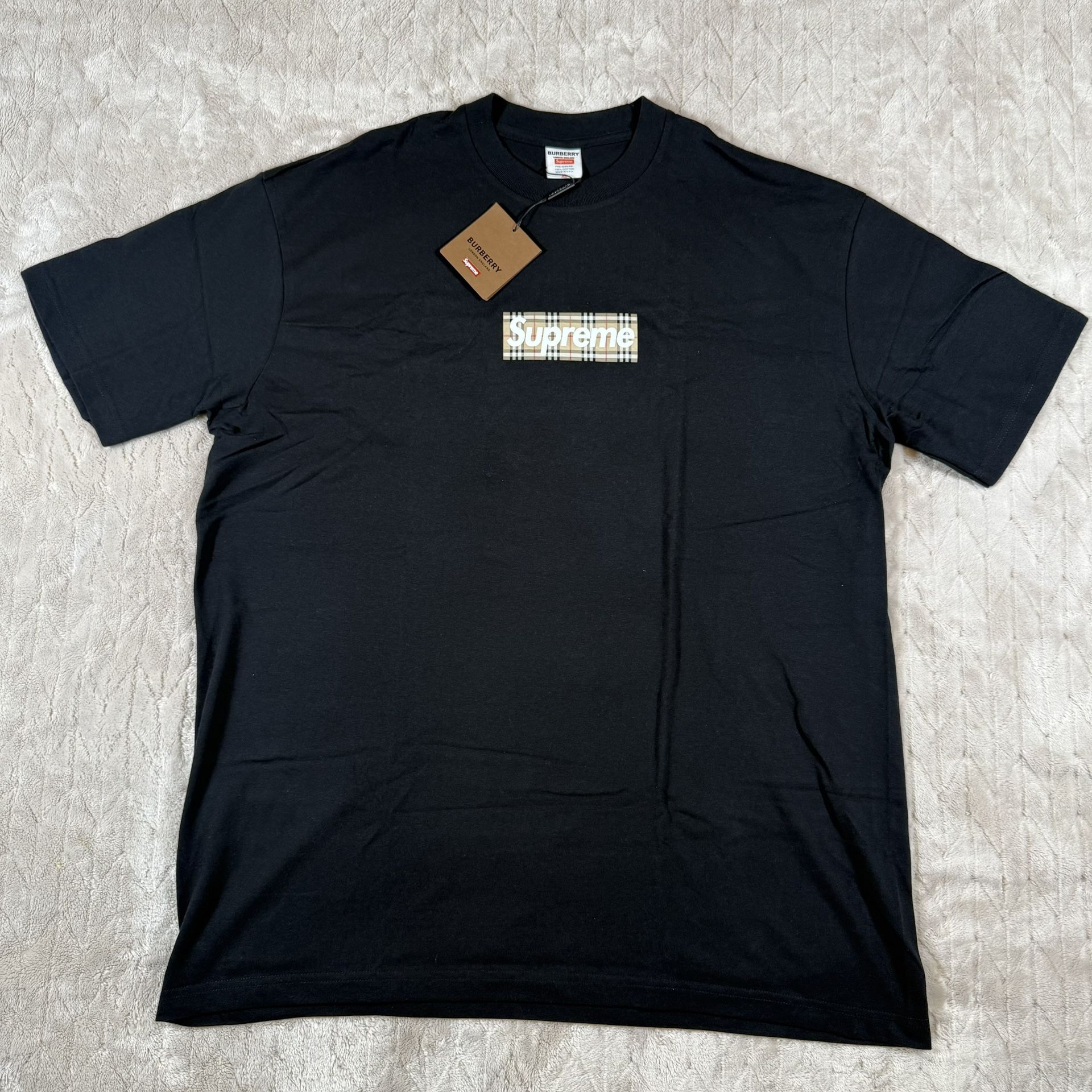 Supreme Burberry Box Logo Tee (SS22)  Black Sz XL