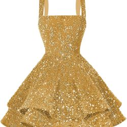 Gold Sequin Dress 