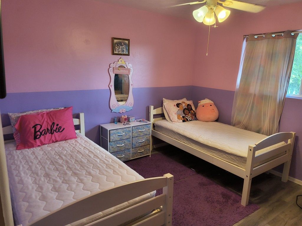 Twin Bunk Beds White  