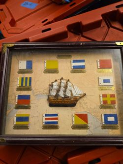 Mayflower Nautical Signal Flags Shadow Box