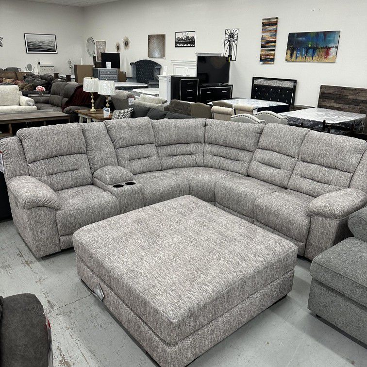 Light Gray 3 Piece Power Reclining Sectional/Ashley Furniture 