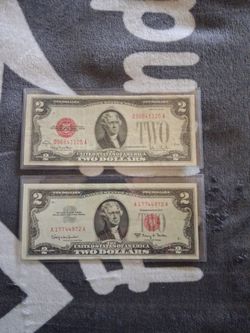 1928-G  n' 1963-A  first and last red seals notes