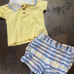 Boys Shirt And Shorts Size 3/6 Months By Quiltex #20
