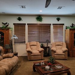 Large Curio Cabinets  Oak Large Heavy  Perfect  