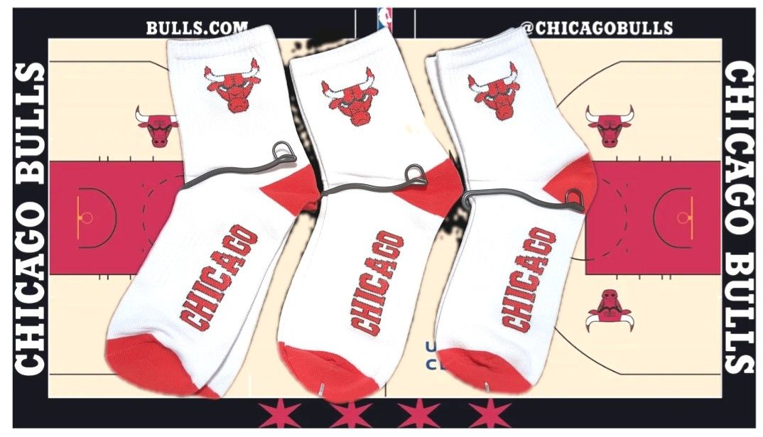 Chicago Bulls Ankle Sport Socks 3 Pairs! 