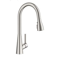 FORIOUS Kitchen Faucet with Pull Down Sprayer, Brushed Nickel, Classic High Arc Stainless Steel Faucet for Kitchen Sink, Single Handle for 1 or 3 Hole