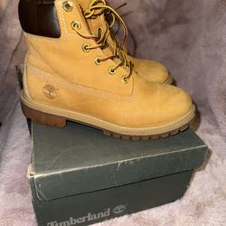 Timberland 6" Premium Waterproof Boots Lace Up Wheat Size 5m