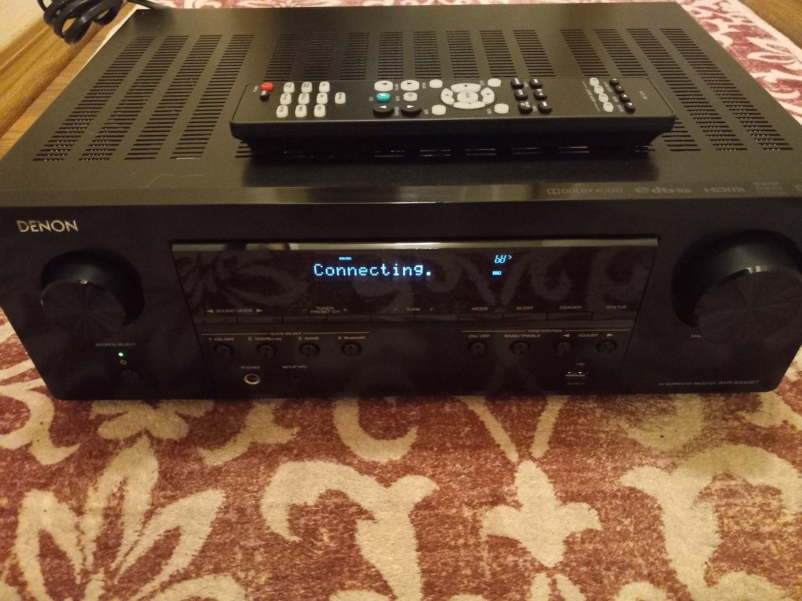 Denon AVR-S540BT Bluetooth Home Stereo Receiver Amplifier With Remote