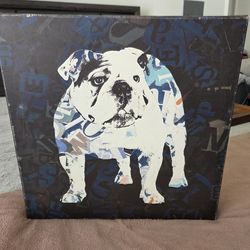 Artistic English bulldog canvas