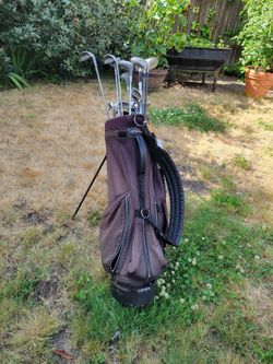 Golf clubs and bag