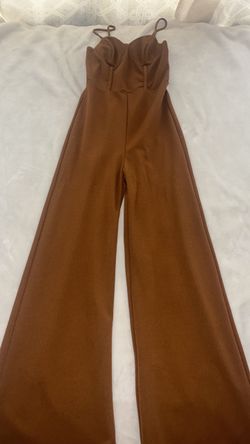 Xs fashionnova Brown corset like top  Wide-Leg Jumpsuit