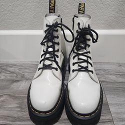 Dr. Martens Boots Unisex M6 W7 White Jadon Platform Leather Chunky Combat Lace