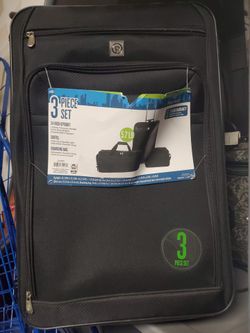 Protégé 3-Piece Luggage Set Black Softside 24" Upright Duffel Boarding Bag NEW