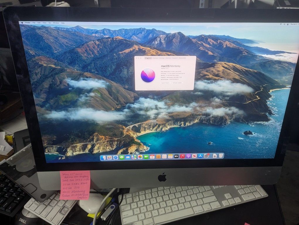 Apple iMac 27" Late 2015 5K Retina Intel Core , 32GB DDR4 Ram, 512GB SSD, macOS Monterey. Comes with Apple Keyboard and Mouse. Microsoft Offi