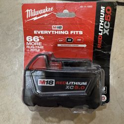 Milwaukee 18 Volt 5 Amp Hour Battery