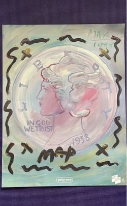 PETER MAX ACRYLIC ENHANCE AND ACRYLIC SIGNED