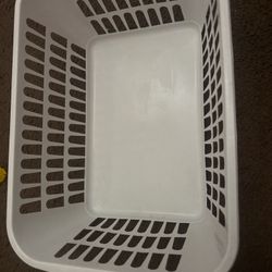 White plastic basket #basket