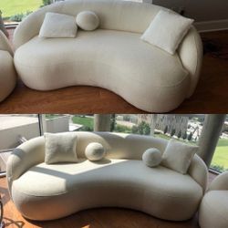 New/ Bonita Ivory Boucle Livingroom Set/ Sofa And Loveseat/ Delivery Available,  Couches/ Financing Options 