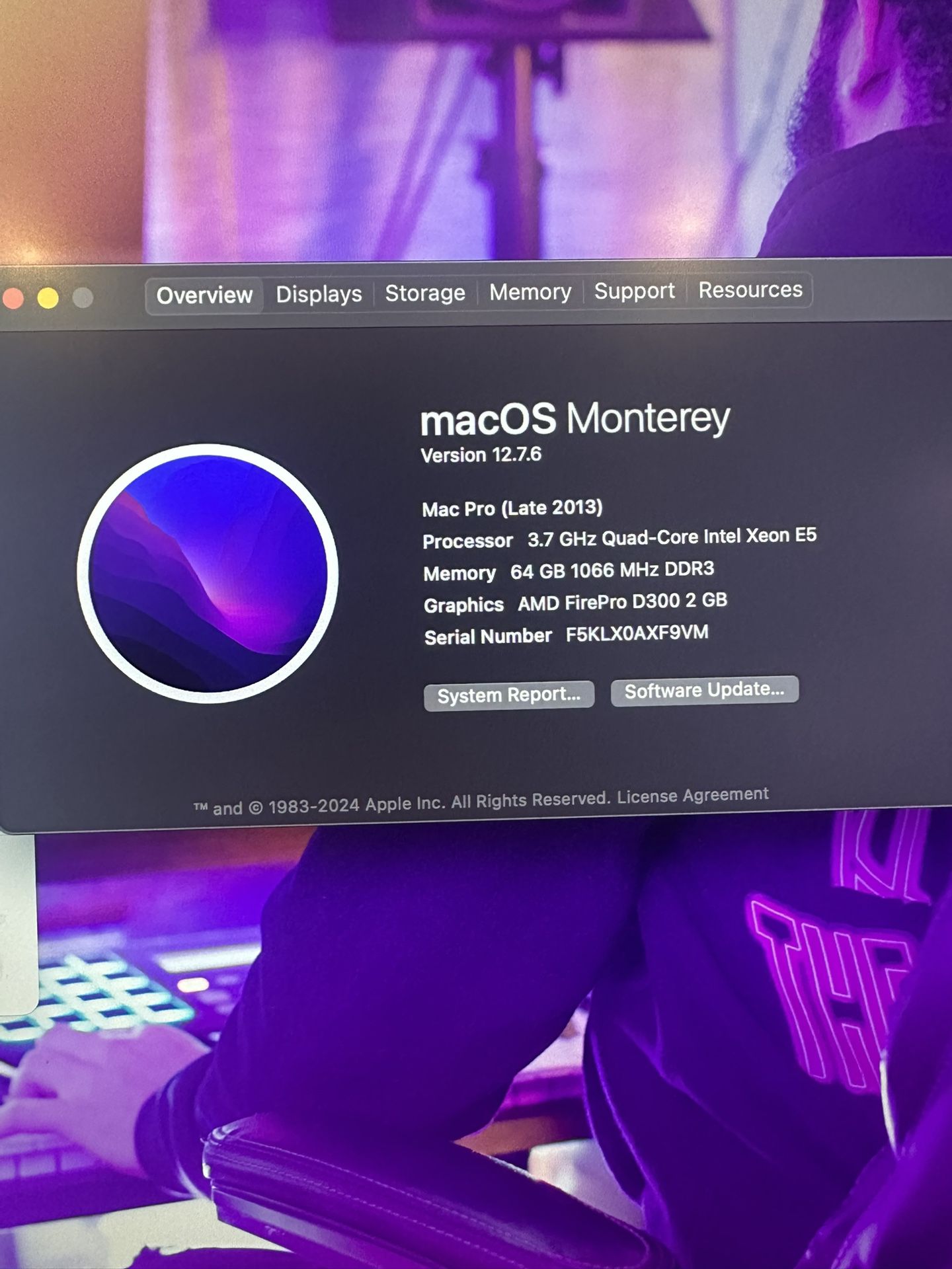 Apple Mac Pro Late 2013 – 3.7GHz Quad-Core Xeon, 64GB RAM, 250GB SSD