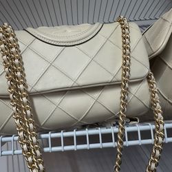 NEW Tory Burch New Cream Soft Fleming Convertible Shoulder Bag