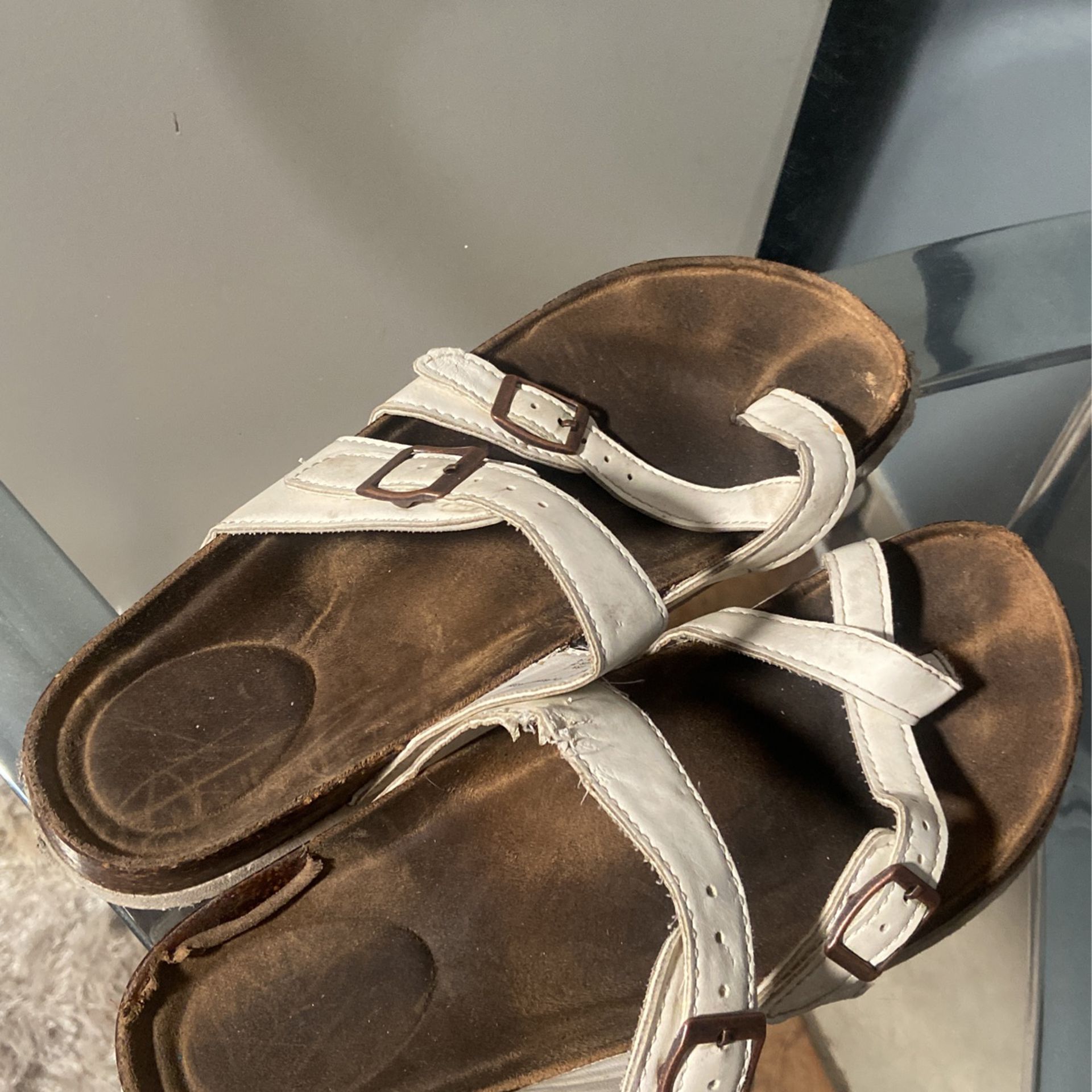 Womens Ankle Strap Sandles White or Brown for Sale in Bastrop, TX - OfferUp