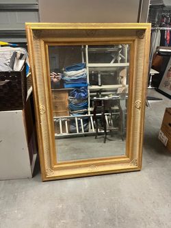 Large Gold Ornate Framed Wall Mirror