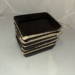 6 Pcs Of Black Plates 