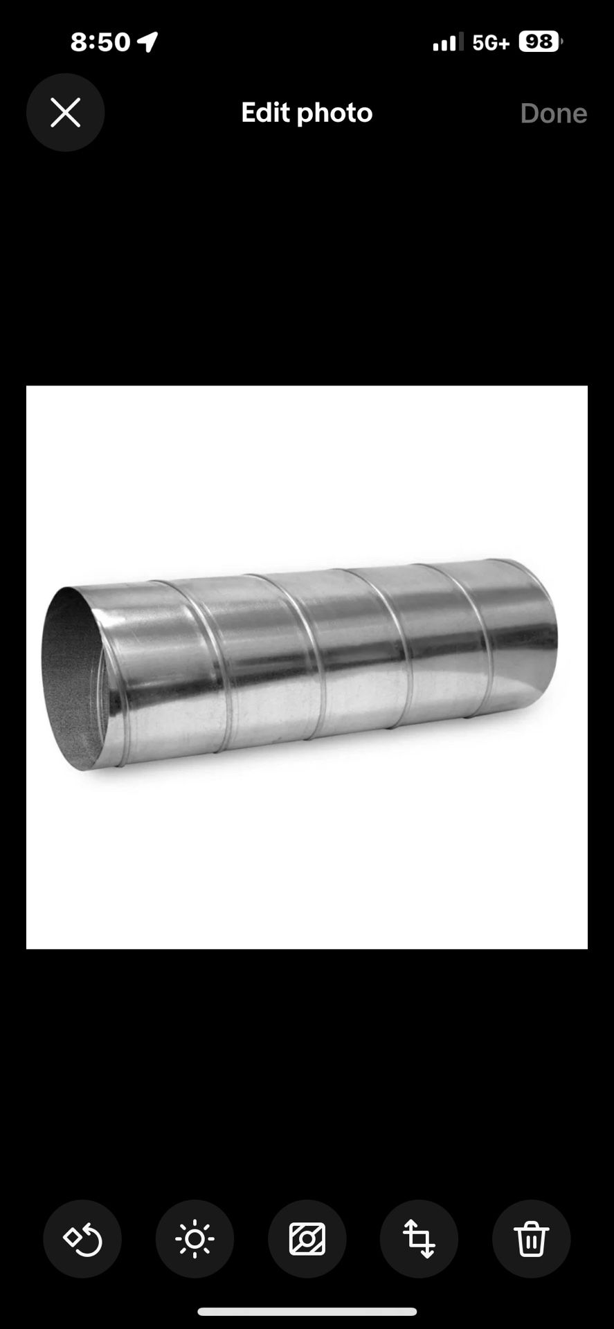 22” X 10’ft Spiral Galvanized-New Open Box