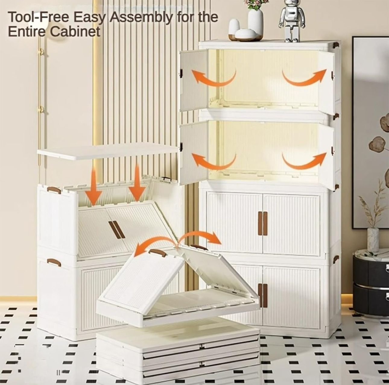 🥨5-Layers 74 inch high Storage Bins with Lid,Stackable Storage Bins,Large Plastic Storage Bins Foldable Storage Bins Container Closet Organizer Offic