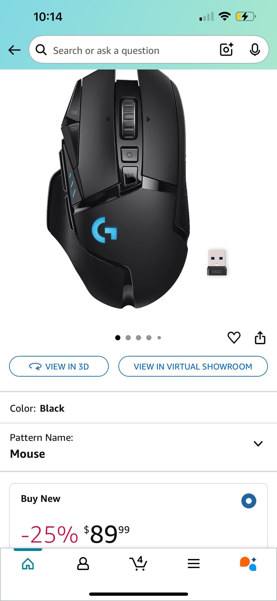 ogitech G502 Lightspeed Wireless Gaming Mouse