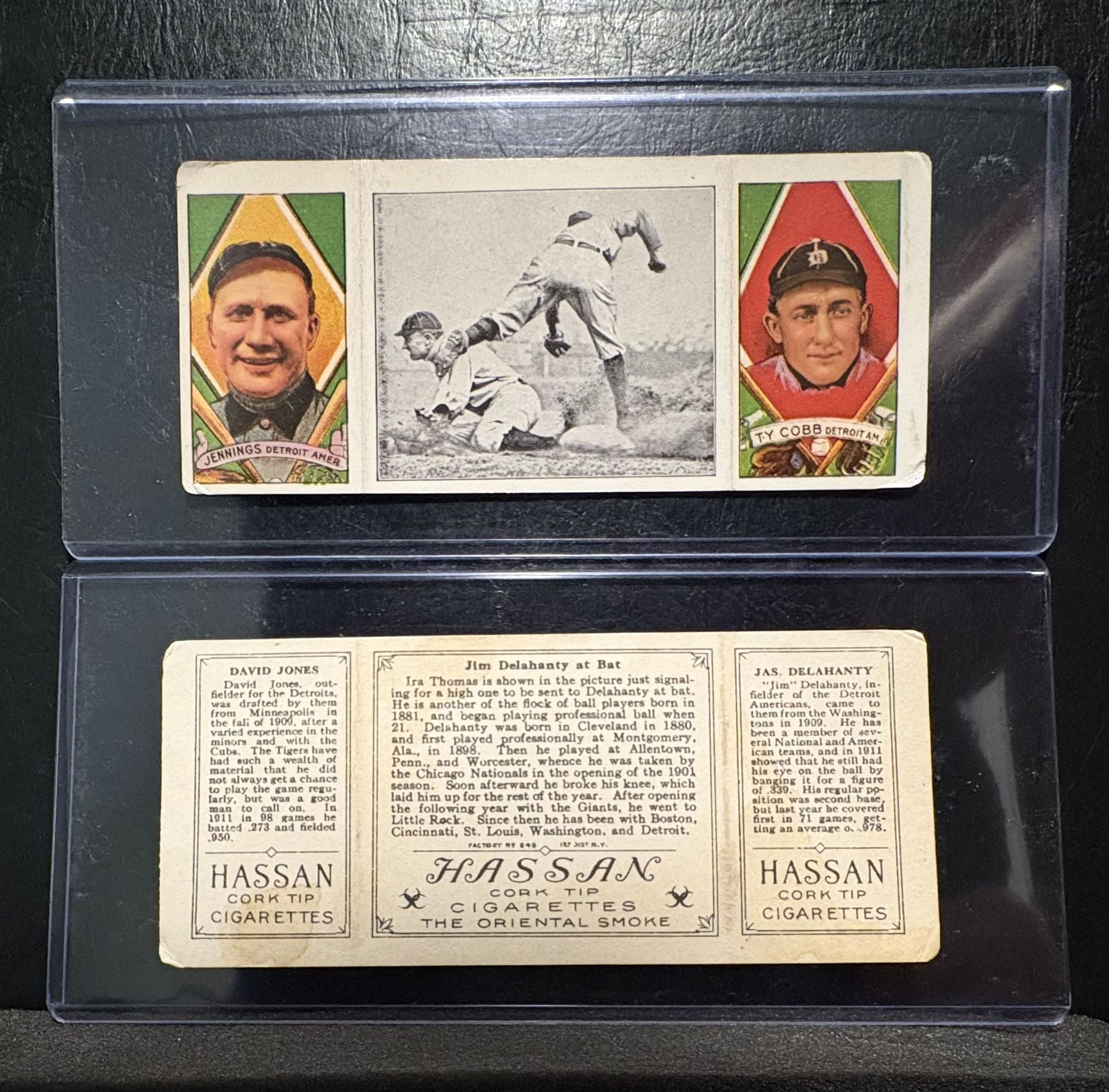 Detroit 1912 Hassan Triple Folder High End Aged Reprints - Ty Cobb, Hugh Jennings, and more