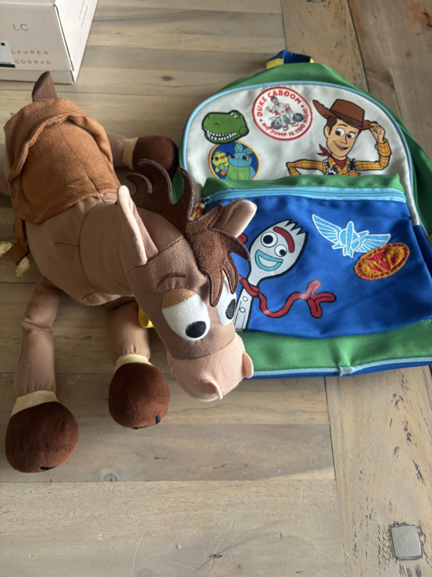 Vintage Toy Story Backpack And Plush Bullseye