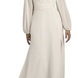 David’s Bridal Soft White Wedding Dress - Size 4 (New)