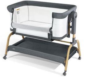 Jimglo Baby Bassinet, Bedside, Rocking Adjustable Gray