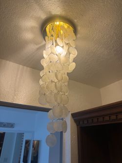 Capiz Shell Flush Mount Chandelier