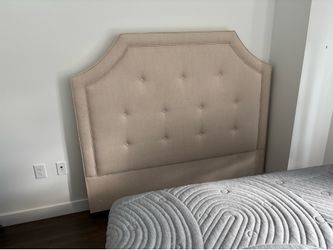 Queen headboard, mattress and platform