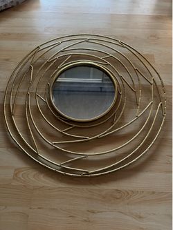 elements 28in Metal Gold Branch Wall Mirror