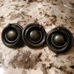 Three Metal Drawer Pulls 