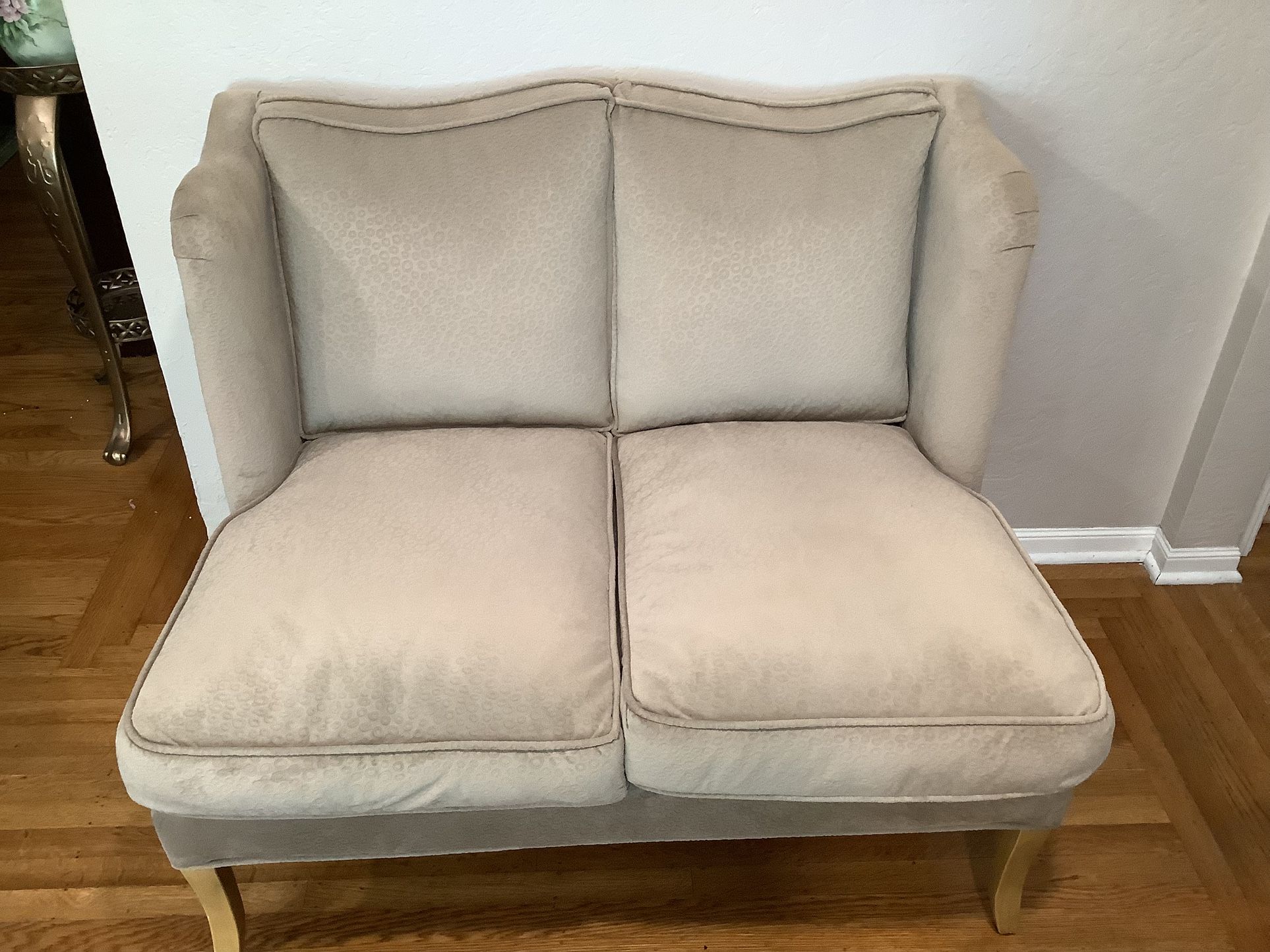 Beige Loveseat/Accent Chair