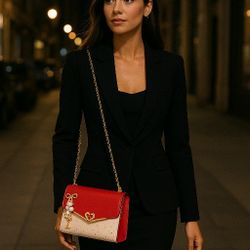 Elegance in Red and Gold – The Luxe Evening Shoulder Bag