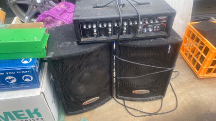 Harbinger speakers with HA 60 harbinger receiver and cords