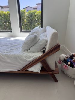 CB2 Wood Platform Queen Bed Frame