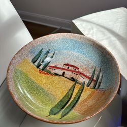 Hand Painted Serving Bowl Made In Italy