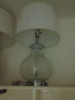 Glass Lamps with Silver base & White shade