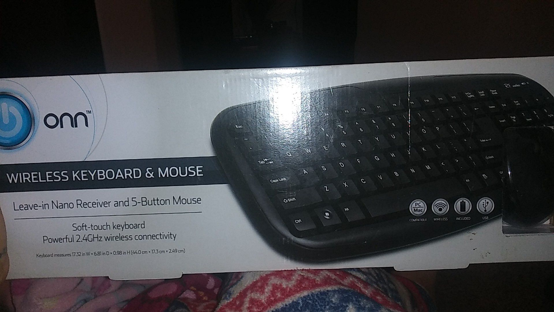 Wireless keyboard with wireless mouse