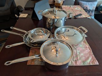 Stainless steel cookware and storage rack