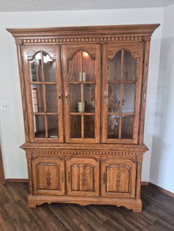 Real oak china hutch