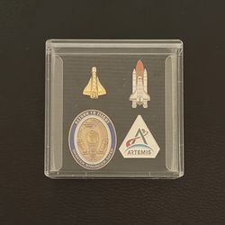 OFFICIAL NASA Space Shuttle and Artemis Pins w/ Display Case