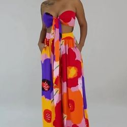 4piece Tropical Tube Top Set