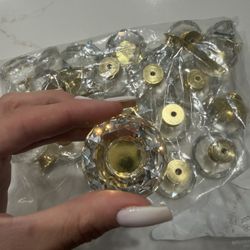 23x Gold Crystal Dresser Knobs 